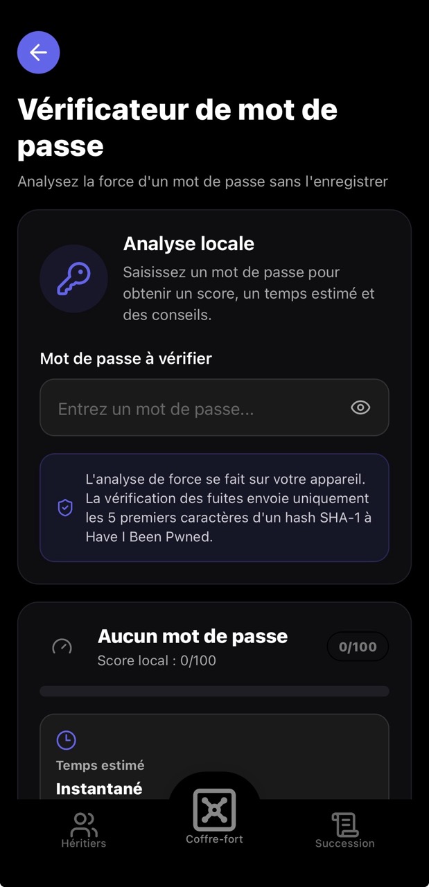 Vérificateur de mot de passe Heirion